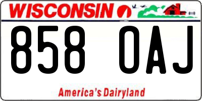 WI license plate 858OAJ