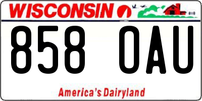 WI license plate 858OAU