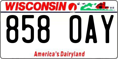 WI license plate 858OAY