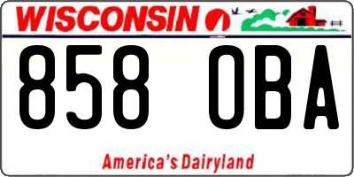 WI license plate 858OBA
