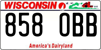 WI license plate 858OBB