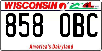 WI license plate 858OBC