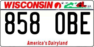 WI license plate 858OBE