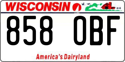 WI license plate 858OBF