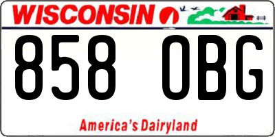 WI license plate 858OBG