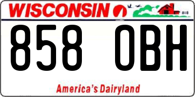 WI license plate 858OBH