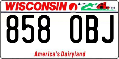 WI license plate 858OBJ