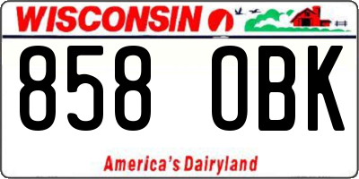 WI license plate 858OBK