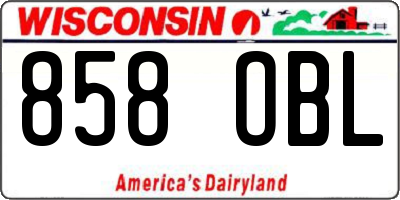 WI license plate 858OBL