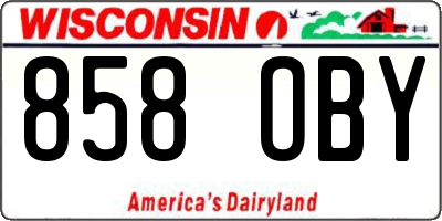 WI license plate 858OBY