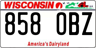 WI license plate 858OBZ