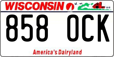 WI license plate 858OCK