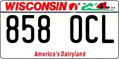 WI license plate 858OCL
