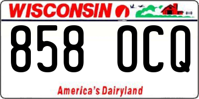 WI license plate 858OCQ
