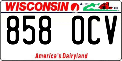 WI license plate 858OCV