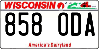 WI license plate 858ODA