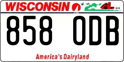WI license plate 858ODB