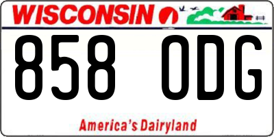 WI license plate 858ODG