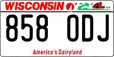 WI license plate 858ODJ