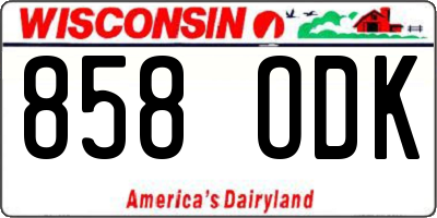 WI license plate 858ODK