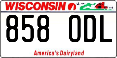 WI license plate 858ODL