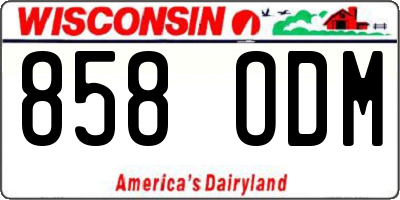 WI license plate 858ODM