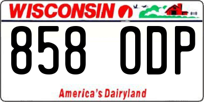 WI license plate 858ODP