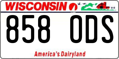 WI license plate 858ODS