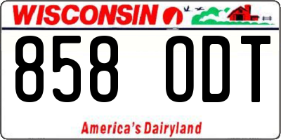 WI license plate 858ODT