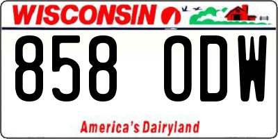WI license plate 858ODW