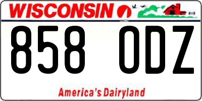 WI license plate 858ODZ