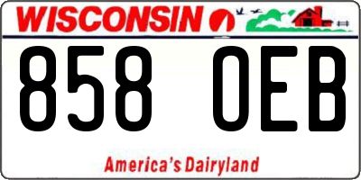 WI license plate 858OEB
