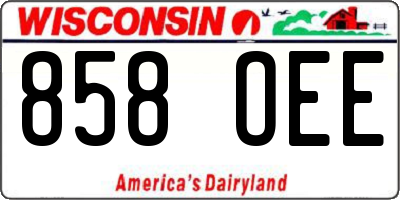 WI license plate 858OEE