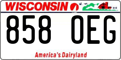 WI license plate 858OEG