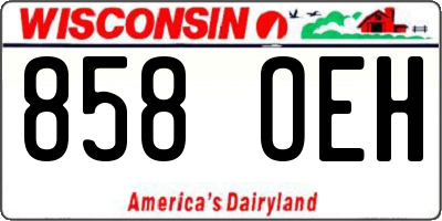 WI license plate 858OEH
