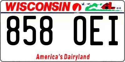 WI license plate 858OEI