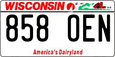 WI license plate 858OEN