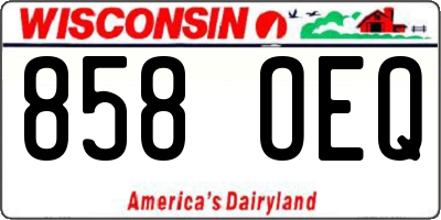 WI license plate 858OEQ