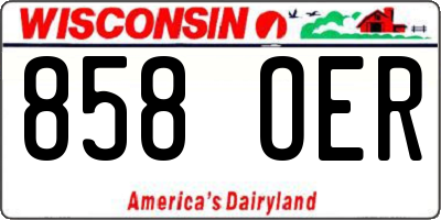 WI license plate 858OER
