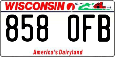 WI license plate 858OFB
