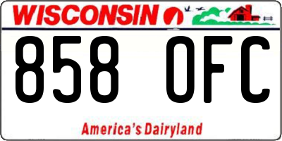WI license plate 858OFC