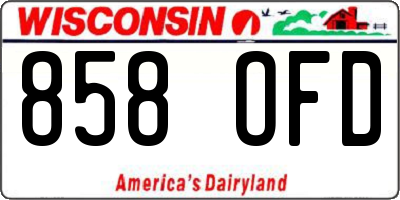 WI license plate 858OFD