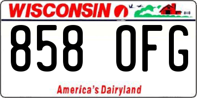 WI license plate 858OFG
