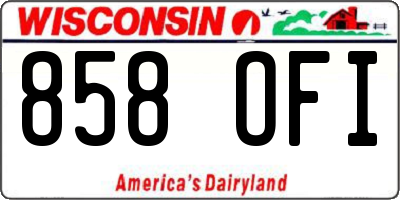 WI license plate 858OFI