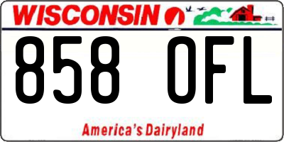 WI license plate 858OFL