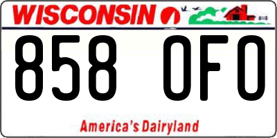 WI license plate 858OFO