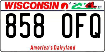 WI license plate 858OFQ