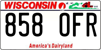 WI license plate 858OFR