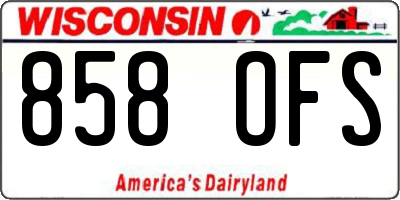 WI license plate 858OFS