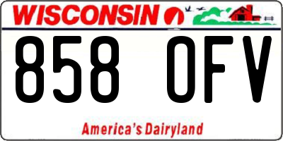 WI license plate 858OFV